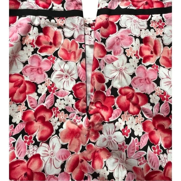 Notations Petite Floral Panel Swing Skirt Pink White Ribbon Detail Women Size PL - Picture 5 of 7